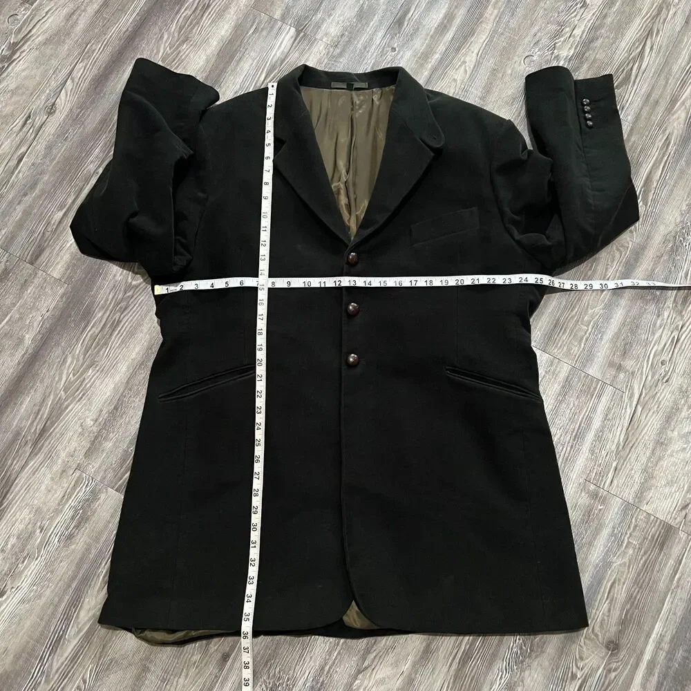 J Peterman Green Velvet Overcoat 52 XL Duca Visconti Italy